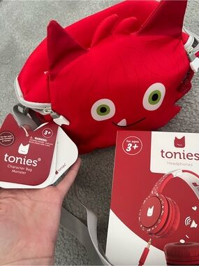 tonies Red Monster Character Bag for Kids